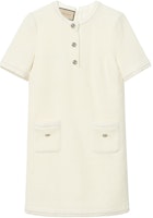 (Women) Gucci Plain Bouclé Short Sleeve Dress Ivory White 770159-ZAOMU-9200 (Women) Gucci Plain Bouclé Short Sleeve Dress Ivory White 770159-ZAOMU-9200