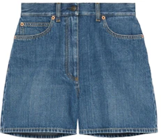 (Women) GUCCI Plain Horsebit Denim Shorts Blue. 681287-XDBP5-4447 (Women) GUCCI Plain Horsebit Denim Shorts Blue. 681287-XDBP5-4447