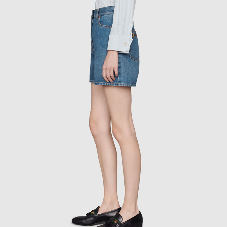 Purchase (W) GUCCI Seluar Pendek Denim Biru Horsebit. 681287-XDBP5-4447