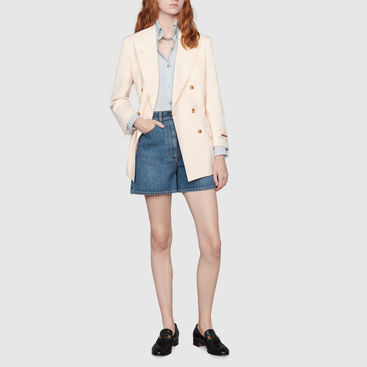 Sizing (W) GUCCI Seluar Pendek Denim Biru Horsebit. 681287-XDBP5-4447