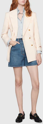 (W) GUCCI Seluar Pendek Denim Biru Horsebit. 681287-XDBP5-4447 Sizing (W) GUCCI Seluar Pendek Denim Biru Horsebit. 681287-XDBP5-4447