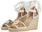 Order (W) Gucci GG Espadrille dengan Patch Beige Putih 737511-FABOR-9741