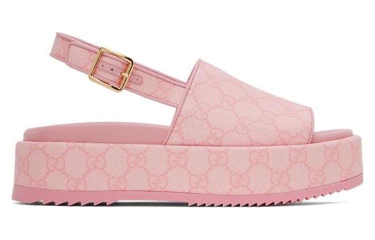 Order (W) Sandal Bertapak Tinggi Gucci GG 'Pink' 701153-FABR9-8472