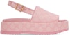 (W) Sandal Bertapak Tinggi Gucci GG 'Pink' 701153-FABR9-8472