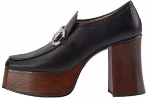 (Women) Gucci Platform Horsebit Loafer Black Brown 715138-C9D00-1000 (Women) Gucci Platform Horsebit Loafer Black Brown 715138-C9D00-1000