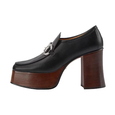 (W) Gucci Platform Horsebit Loafers 'Black'