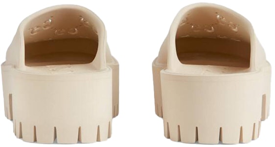 (W) Sandal Gucci Platform Perforated G 'Karet Putih' 663577-JFB00-9022 Details for (W) Sandal Gucci Platform Perforated G 'Karet Putih' 663577-JFB00-9022