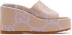(W) Sandal Platform Gucci 'Jumbo GG - Beige Lapis' 730047-UKO00-8803