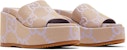 (W) Sandal Platform Gucci 'Jumbo GG - Beige Lapis' 730047-UKO00-8803