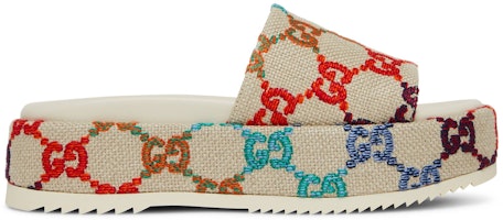 (Women) Gucci Platform Sandal 'White Multi' 623212-UFT00-8464 (Women) Gucci Platform Sandal 'White Multi' 623212-UFT00-8464
