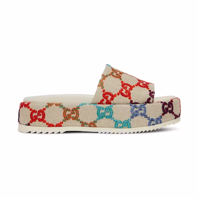(W) Gucci Platform Sandal 'White Multi'