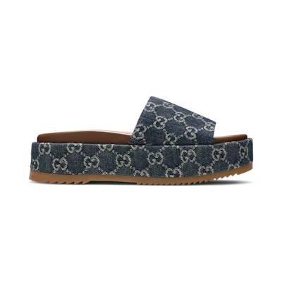 (W) Gucci Platform Slide Sandal 'Allover GG Denim'