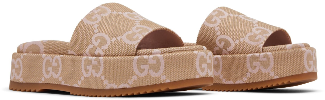 (Women) Gucci Platform Slide Sandal 'Jumbo GG - Beige Light Pink' 730043-UKO00-8805 Cheap (Women) Gucci Platform Slide Sandal 'Jumbo GG - Beige Light Pink' 730043-UKO00-8805