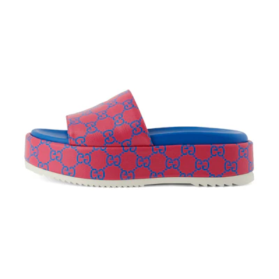 (W) Gucci GG Platform Sandal 'Fuchsia Blue'