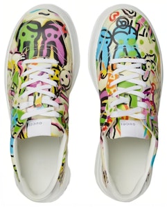 GUCCI古馳 Chunky B 皮革 新年系列 兔子塗鴉印花 時尚板鞋 白綠 兔年限定 Lookbook GUCCI古馳 Chunky B 皮革 新年系列 兔子塗鴉印花 時尚板鞋 白綠 兔年限定