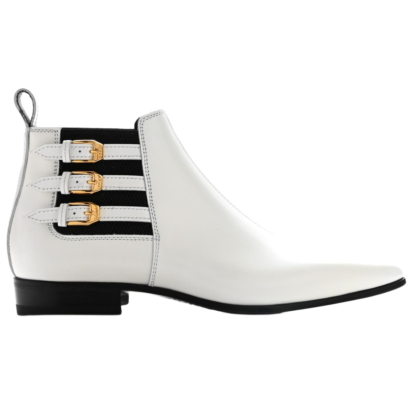 Order (Women) Gucci Pointed Side Buckle Ankle Boots 'White' 603672-DS8I0-9060