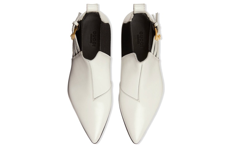 Shop (Women) Gucci Pointed Side Buckle Ankle Boots 'White' 603672-DS8I0-9060