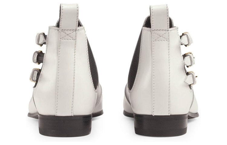 Purchase (Women) Gucci Pointed Side Buckle Ankle Boots 'White' 603672-DS8I0-9060
