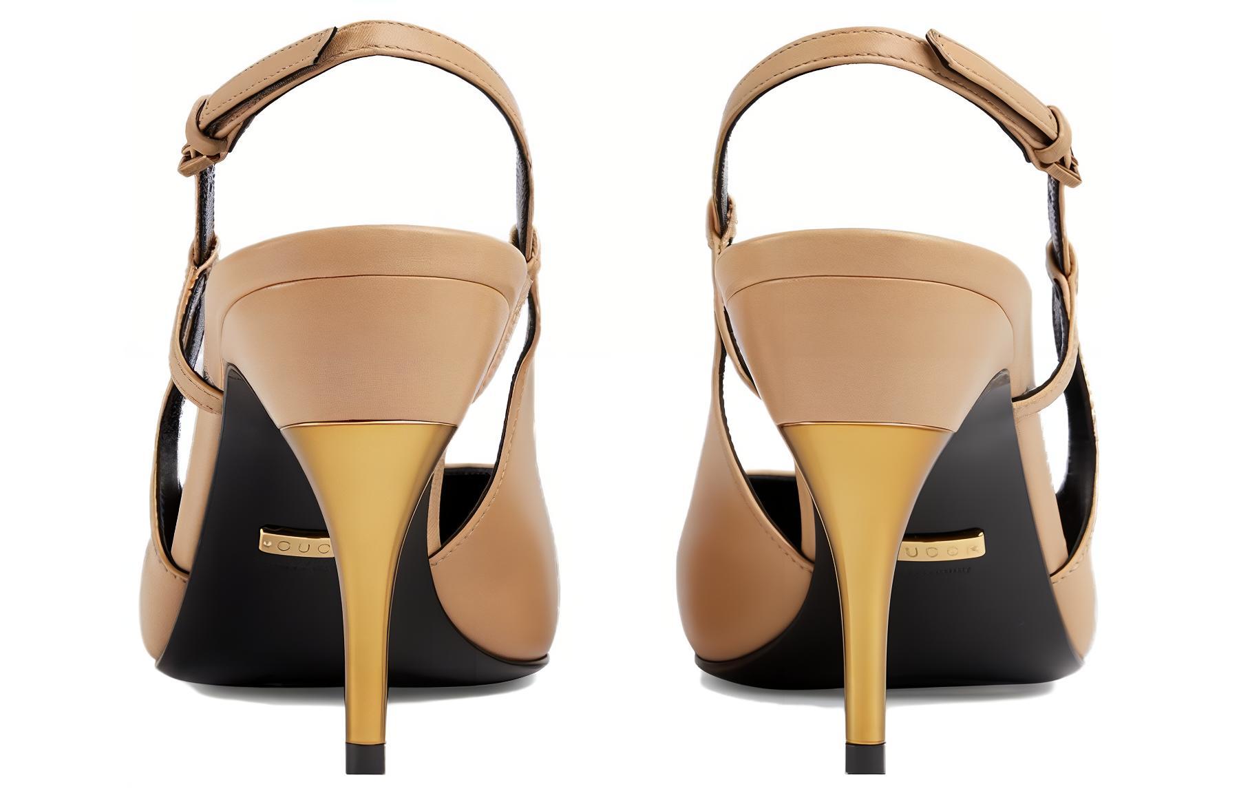 Shop (W) Tacón Alto Cómodo de Punta Gucci 'Marrón' 762378-C9D00-9702