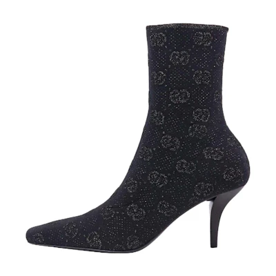 (W) Gucci Pointed Toe High Heel Ankle Boot 'Black'
