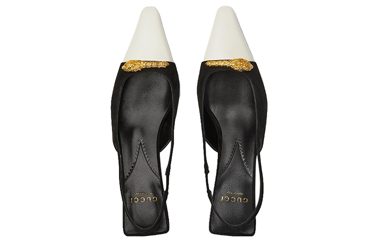 Shop (W) Gucci Puntige Slingback Stiletto ''Zwart Wit'' 768113-C9D50-9066