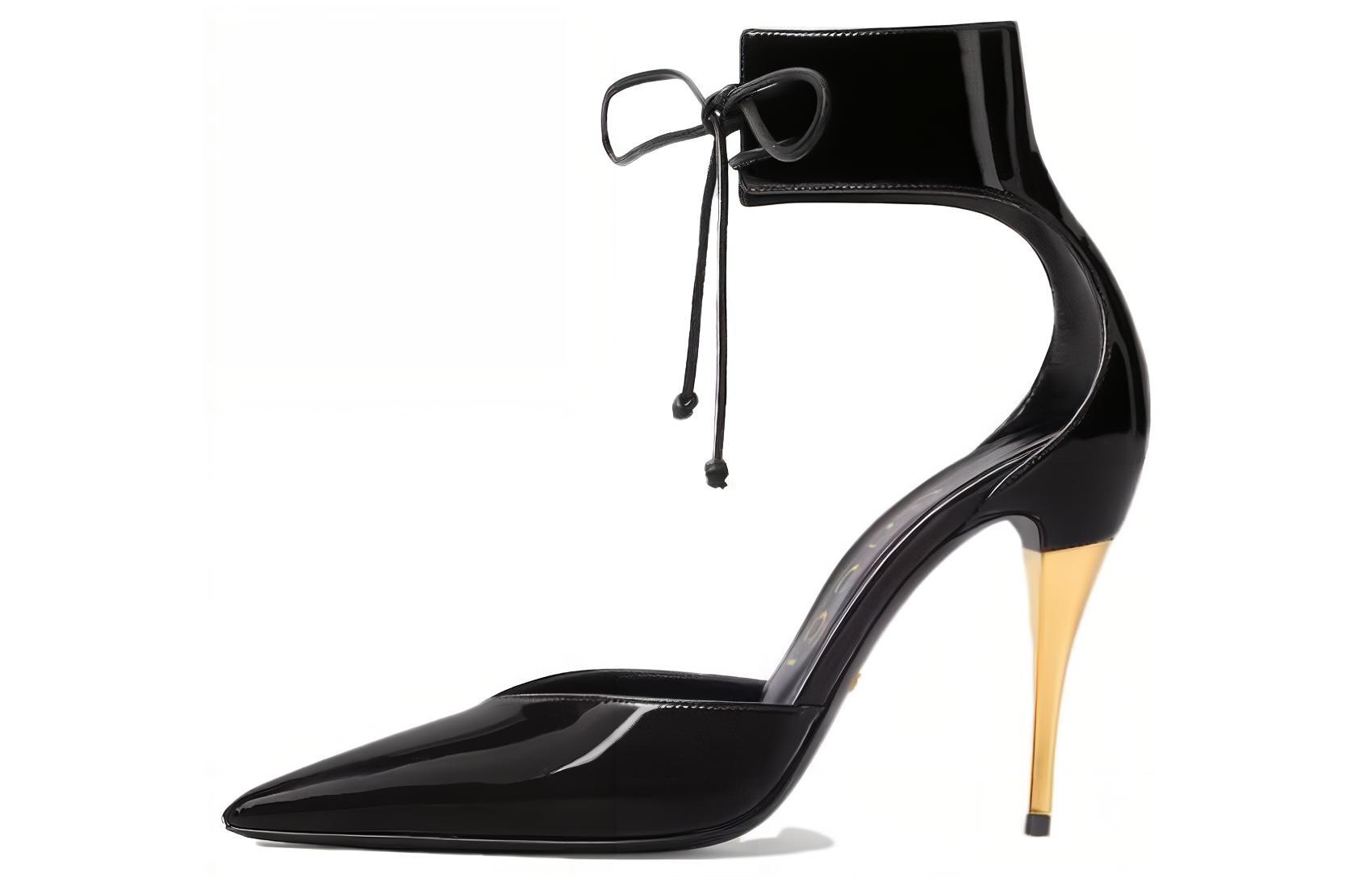 (Women) Gucci Pointed Toe Slip-On Stiletto 'Black Leather' 717159-AAA59-1000