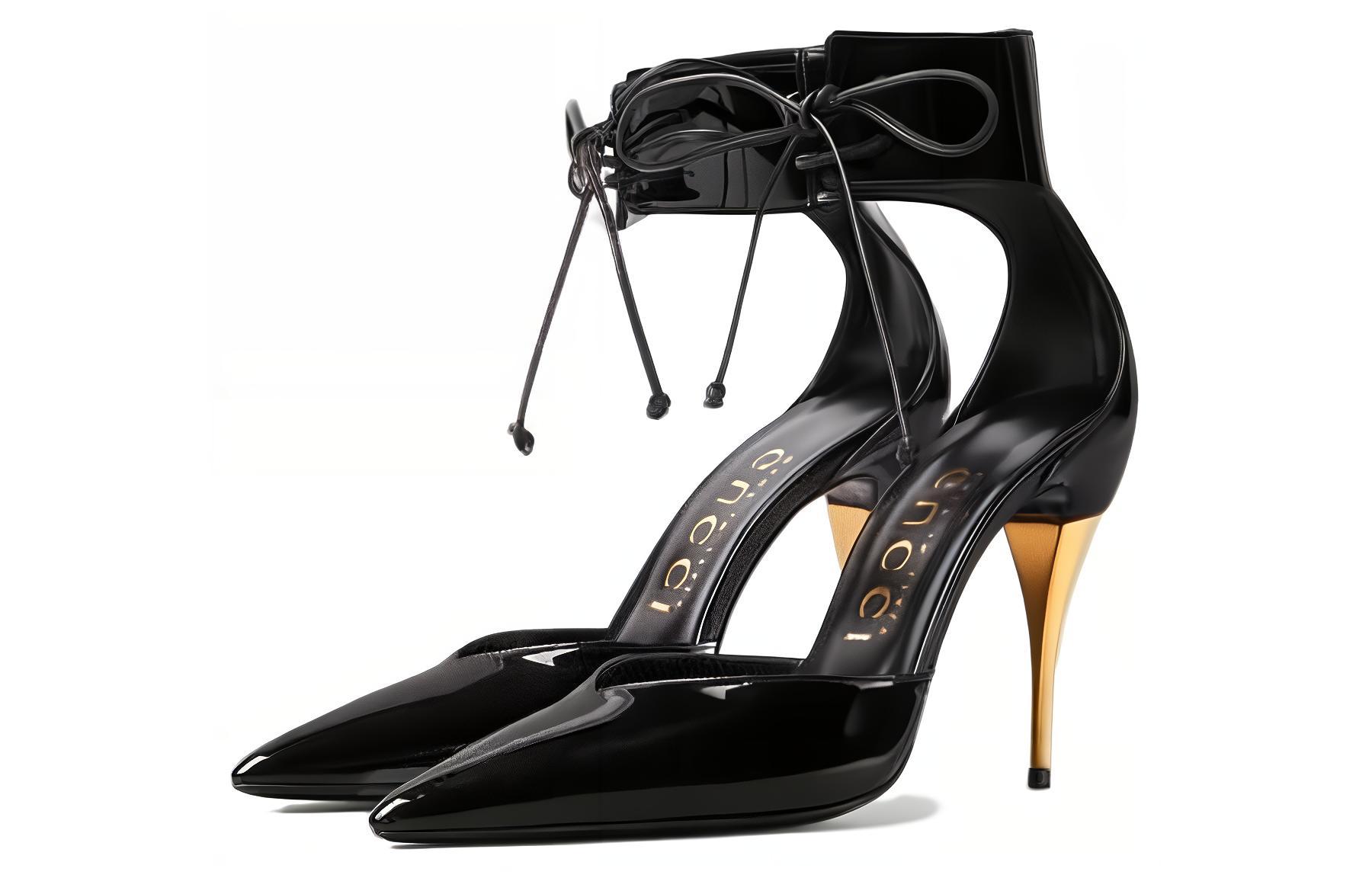 Lookbook (W) グッチ ポインテッドトゥ スティレット (黒革) 717159-AAA59-1000