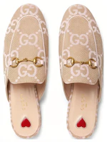 Shop GUCCI古馳 Princetown 布 包頭 時尚涼拖 女款 米色
