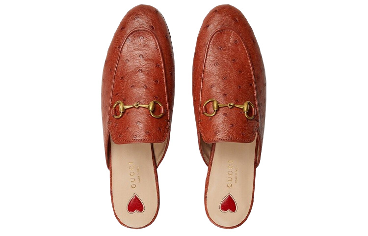 Lookbook (W) Gucci Princetown ''Arancione Scuro Struzzo'' 557730-EAAKV-6528
