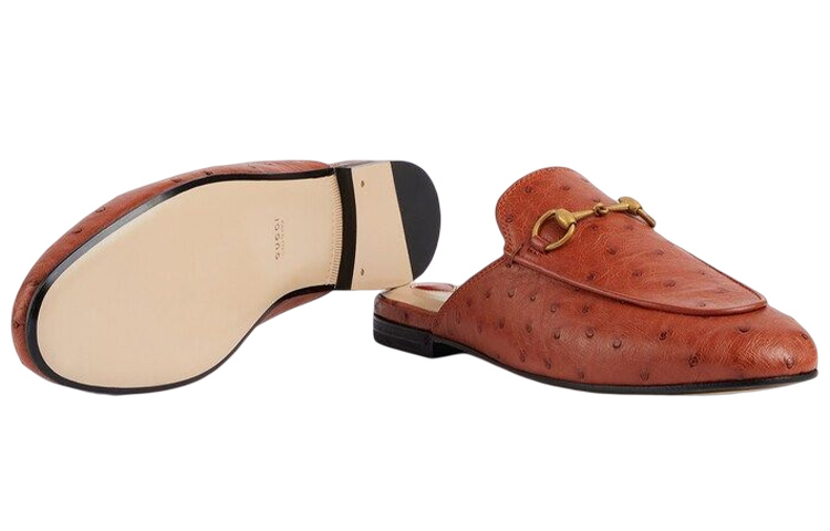 Purchase (W) Gucci Princetown ''Arancione Scuro Struzzo'' 557730-EAAKV-6528