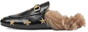Buy (W) Gucci Princetown ''Geborduurde Bij en Ster met Lamswol Zwart'' 505277-D3VT0-1063
