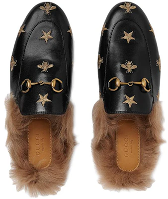 (W) Gucci Princetown ''Geborduurde Bij en Ster met Lamswol Zwart'' 505277-D3VT0-1063 Lookbook (W) Gucci Princetown ''Geborduurde Bij en Ster met Lamswol Zwart'' 505277-D3VT0-1063