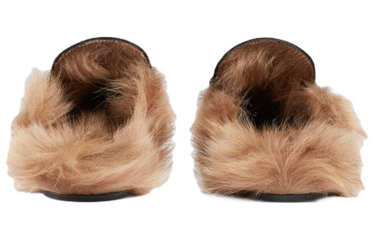 Shop (W) Gucci Princetown ''Geborduurde Bij en Ster met Lamswol Zwart'' 505277-D3VT0-1063