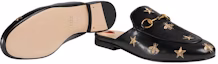 Purchase (W) Gucci Princetown Selipar Kulit Sulam 'Hitam' 505268-D3V00-1000