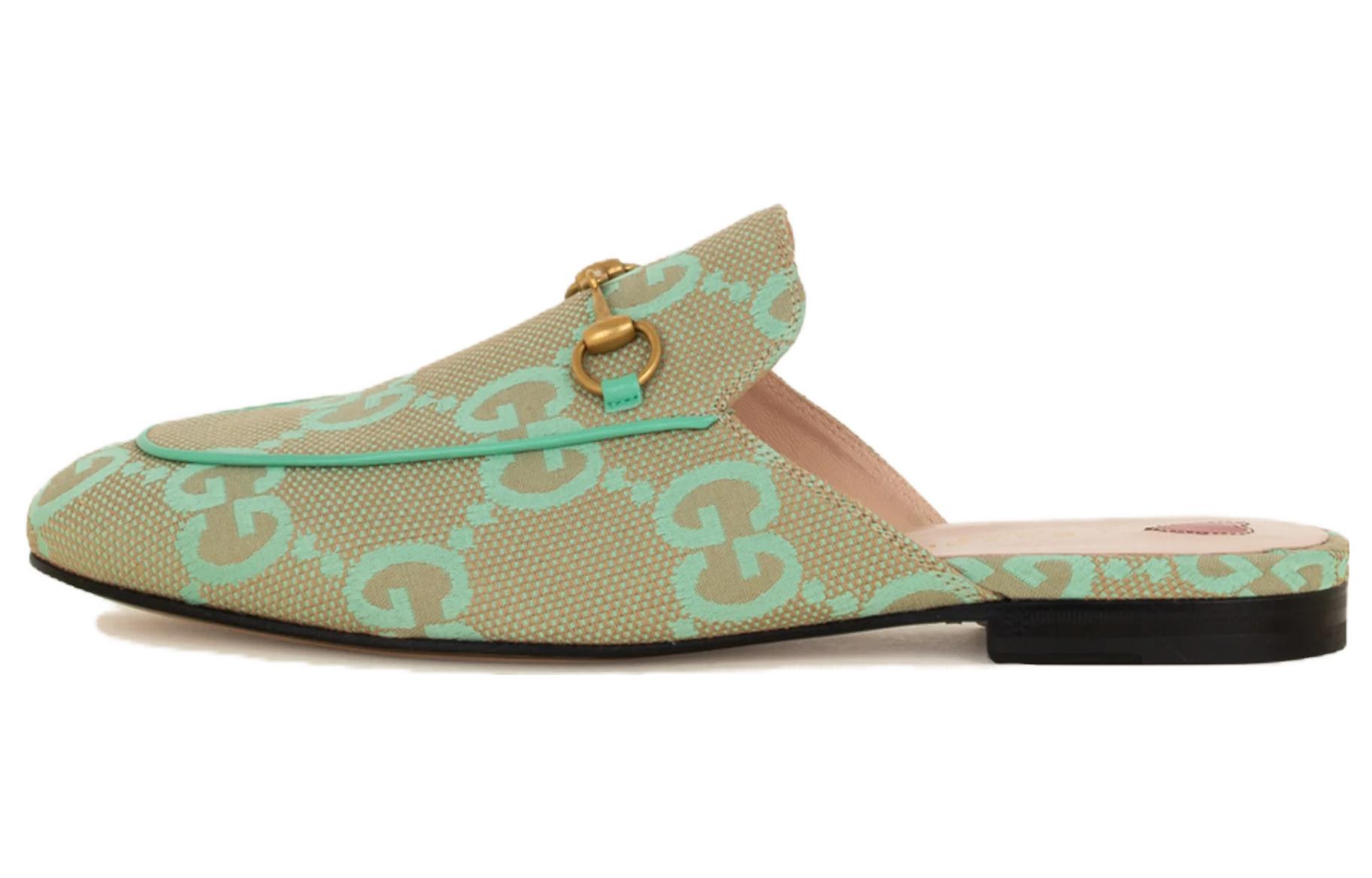 (Women) Gucci Princetown 'Green Beige' 475094-FABB1-8867