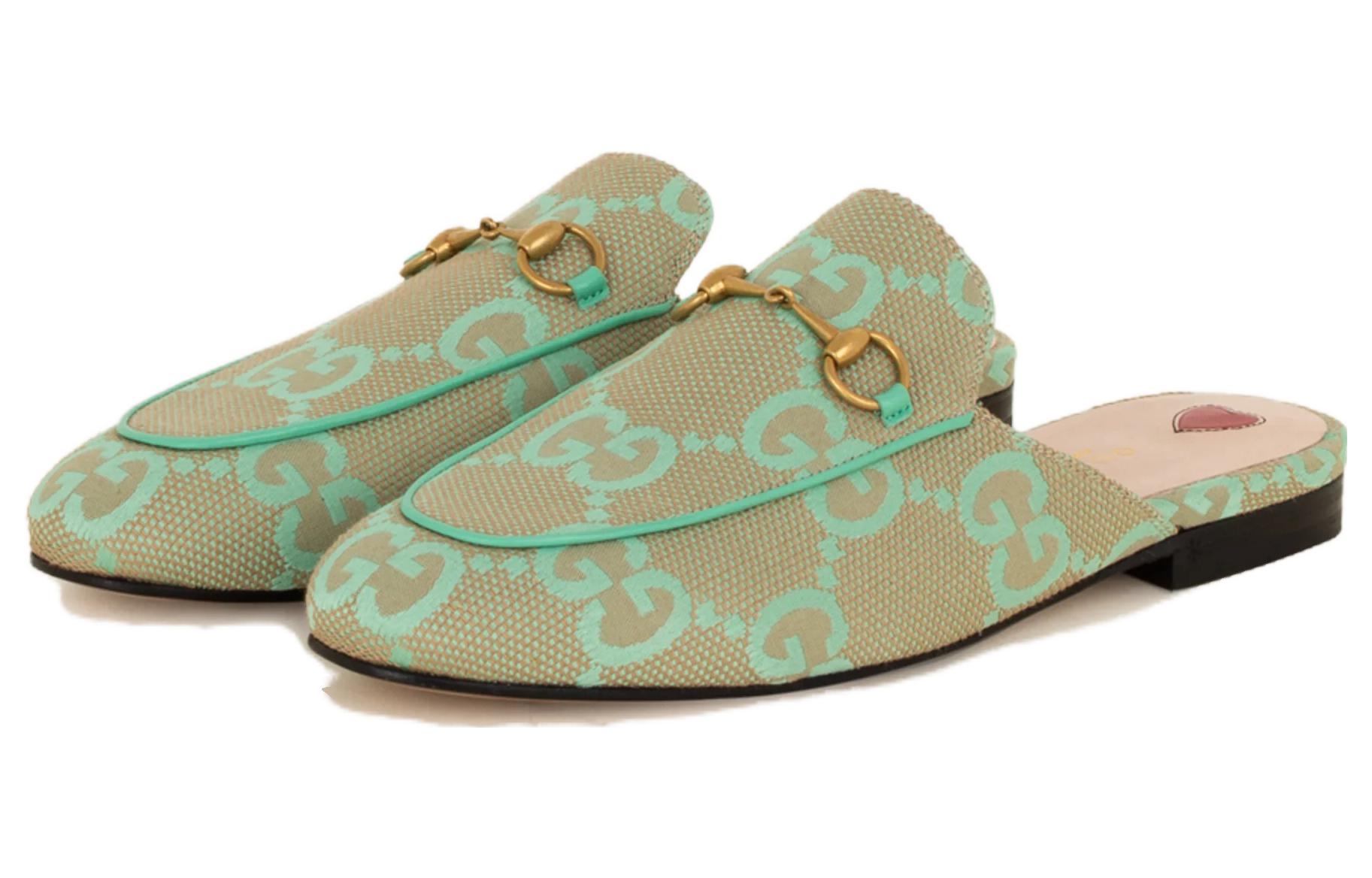 Order (W) Gucci Princetown 'Hijau Beige' 475094-FABB1-8867