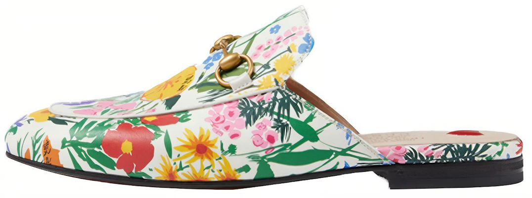 GUCCI 古馳 Princetown Ken Scott印花系列 時尚百搭穆勒平底鞋 女款 彩色花卉 Buy GUCCI 古馳 Princetown Ken Scott印花系列 時尚百搭穆勒平底鞋 女款 彩色花卉
