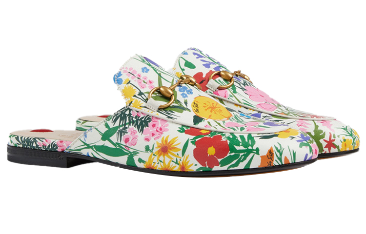 Order GUCCI 古馳 Princetown Ken Scott印花系列 時尚百搭穆勒平底鞋 女款 彩色花卉