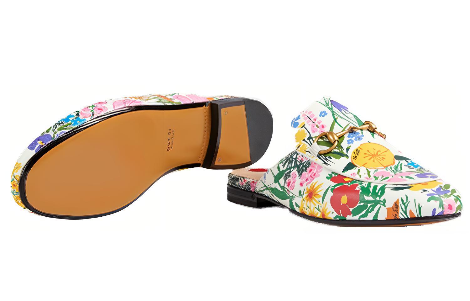 Purchase GUCCI 古馳 Princetown Ken Scott印花系列 時尚百搭穆勒平底鞋 女款 彩色花卉