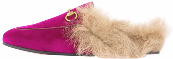 (Women) Gucci Princetown Velvet Fur Lined 'Fucsia' 448657-K4D50-5682 (Women) Gucci Princetown Velvet Fur Lined 'Fucsia' 448657-K4D50-5682