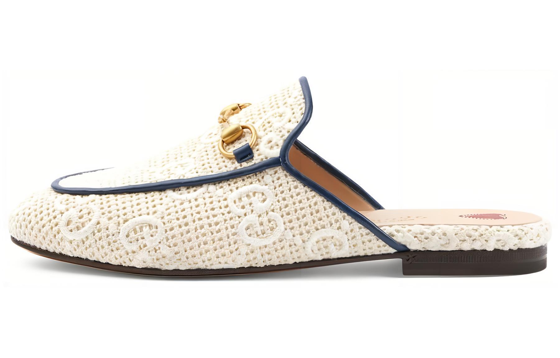 (Women) Gucci Princetown 'White Canvas' 475094-FABQG-9188