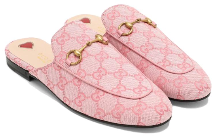 Shop (W) Gucci Princetown 粉色帆布乐福鞋 423514-2UZO0-8472