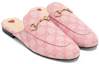Shop (W) Gucci Princetown 粉色帆布乐福鞋 423514-2UZO0-8472