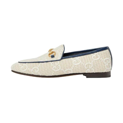 (W) Gucci Princetown GG-Supreme Canvas Backless Loafers 'Cream'