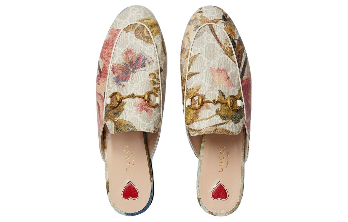 Lookbook GUCCI古馳 Princetown GG Supreme 露跟包頭 時尚涼拖 女款 粉米色