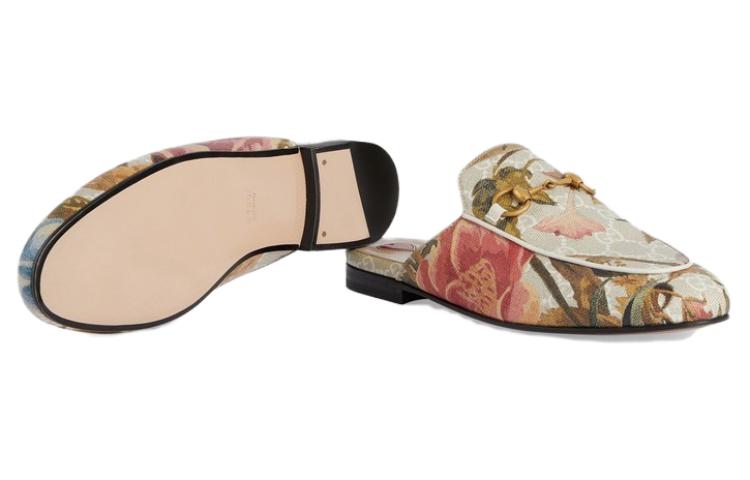 Purchase GUCCI古馳 Princetown GG Supreme 露跟包頭 時尚涼拖 女款 粉米色