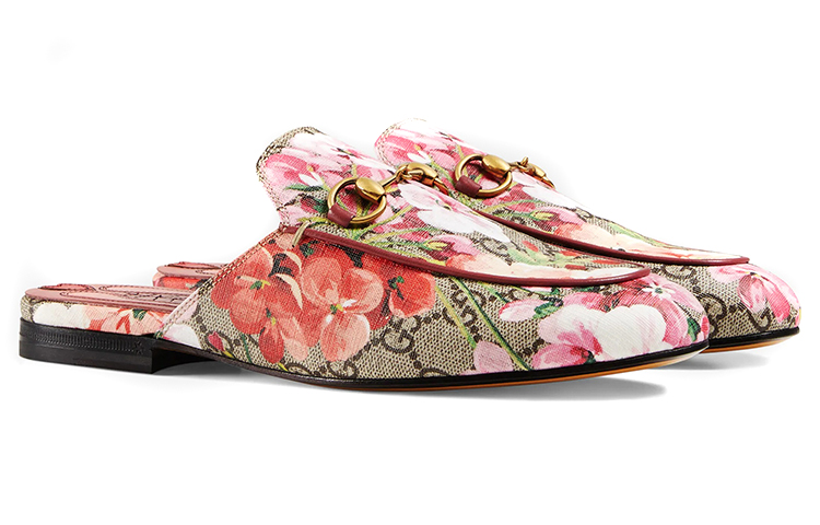 Order (W) Gucci Princetown GG Supreme Monogram Blooms Slipper 'Beige Dry Rose' 432772-KU2P0-8973