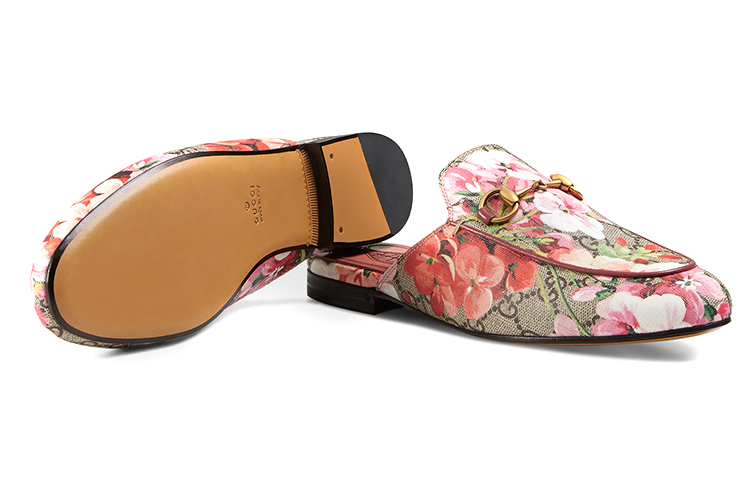 Purchase GUCCI 古奇 雙G 帆布樂福鞋 女款 粉紅印花