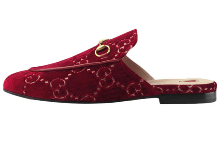 (Women) Gucci Princetown GG Velvet Mules 'Red' 475094-9JT20-6496