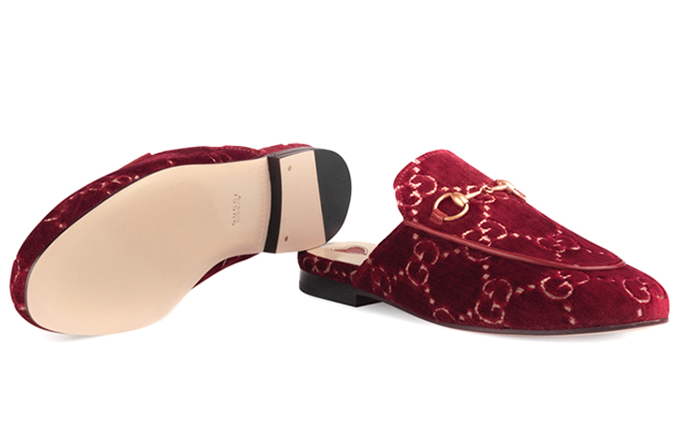 Details for (W) Gucci Princetown GG 天鵝絨穆勒鞋『紅色』 475094-9JT20-6496